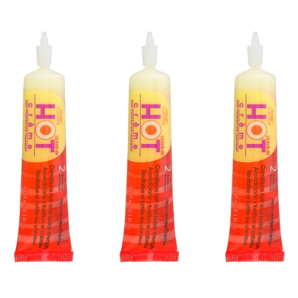 3 PACK Hask Placenta Leave-In Hot Creme Deep Penetrating Hair Treatment 1 oz